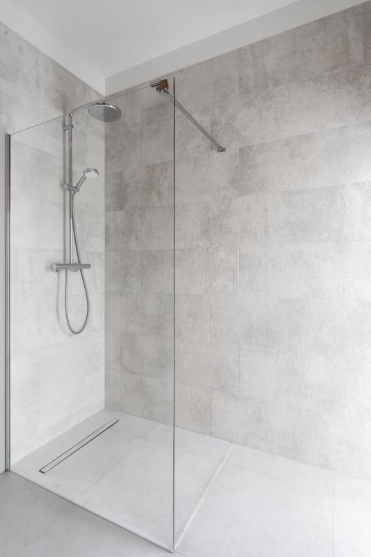 Rain Shower Head in Contemporary Bathroom