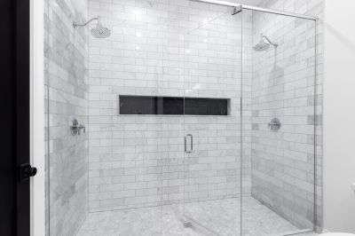 Dual Shower Heads in Modern Bathroom